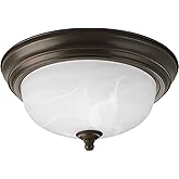 Progress Lighting 1-Light Ceiling Light, Flush Mount Ceiling Light Fixture for Interior Kitchen Lights, Hallway, Bedroom, Liv