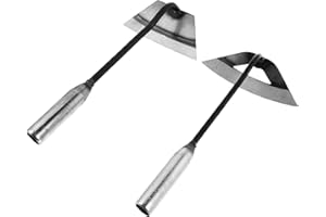 generic 2Pcs Garden Weeding Sickles Japanese Handheld Nejiri Hoe Stainless Steel Hand Hoe Garden Tool for Weeding and Moving 