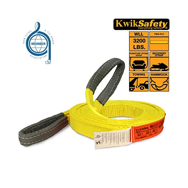 KwikSafety (Charlotte, NC) Mighty Sumo 1”x 20’ Poly Web Sling | Lifting Strap for Construction | ASME OSHA | 3200lbs…