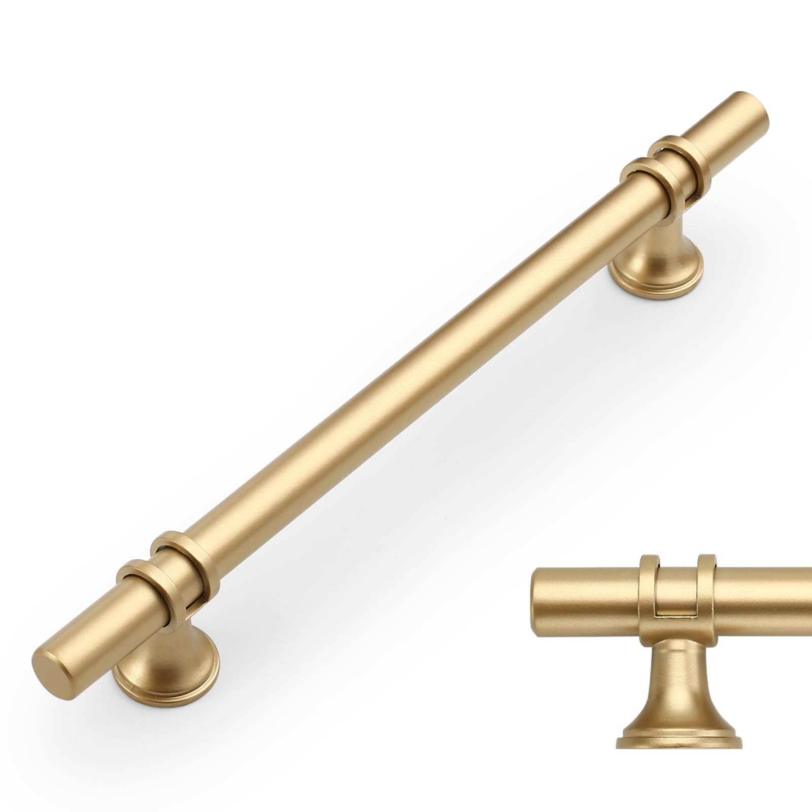 Amerdeco UK0002 Furniture Handles, Gold, 160 mm Hole Spacing, Cabinet Handles, Kitchen Handles, Drawer Handles for Kitchen Cabinets and Wardrobes, Pack of 10 — image 1