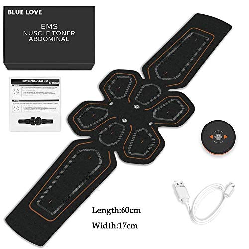 BLUE LOVE ABS Stimulator Muscle Toner Abdominal Toning Belt Workouts Portable EMS Training Home Office Fitness Equipment for Abdomen/Arm/Leg Training(USB Charging) - Thumbnail 6