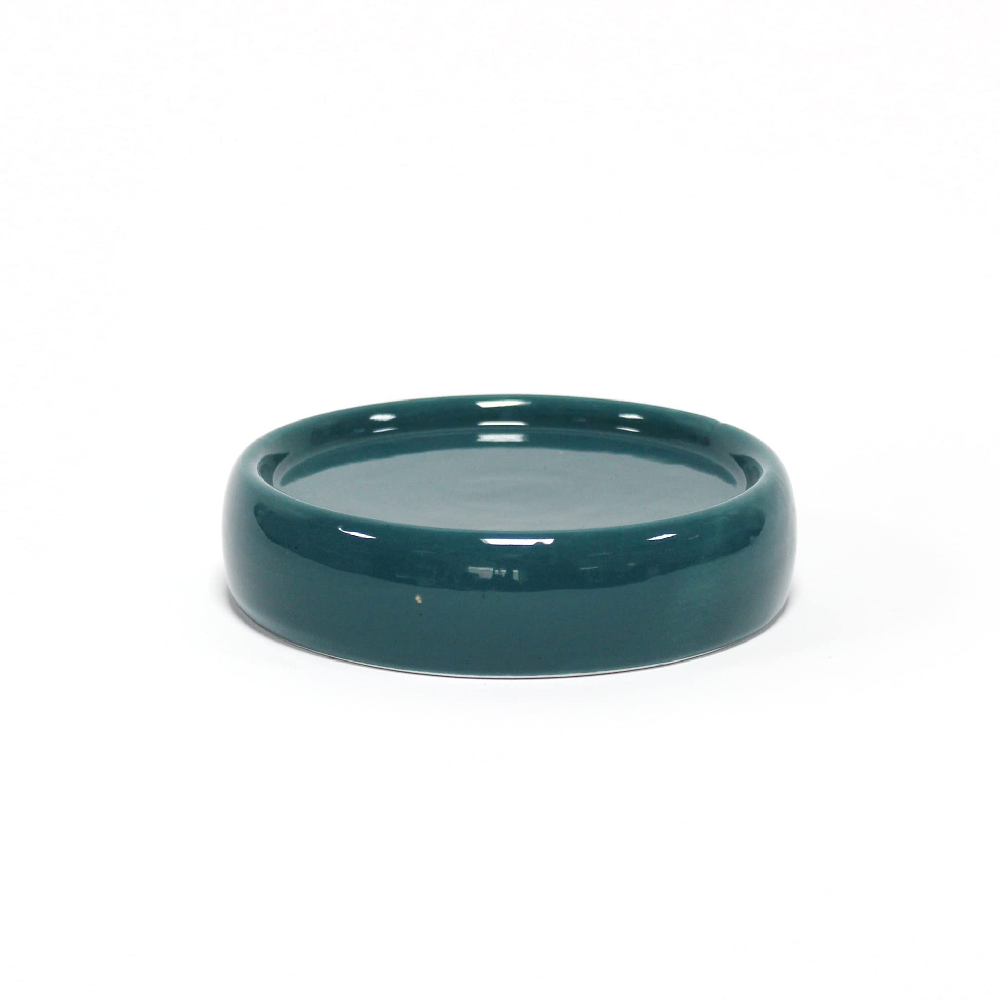 douceur d'intérieur, Soap Dish (Diameter 10 x 3.5 cm) Bullea Blue/Emerald, Ceramic