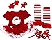Baby Girls Christmas Outfit Newborn Infant My First Christmas Tutu Dress Set 5PCs