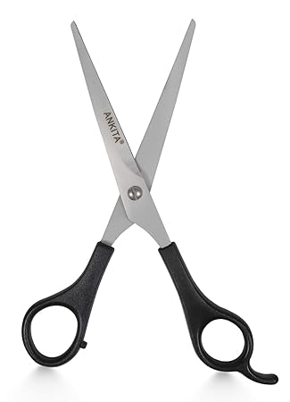 Ankita 17 cm Ultra Sharp Professional Straight Barber Scissors, Stainless Steel Hair Cutting Shears For Men & Women by Chhavi Creation
