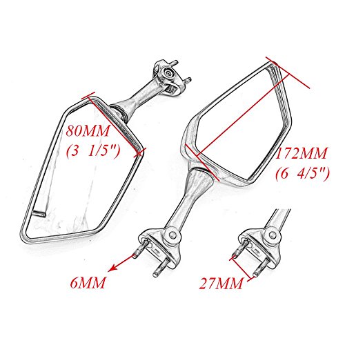 Alpha Rider Motorcycle Left Right Rear View Mirrors For KAWASAKI NINJA 2008-2013 09 10 250R EX250 Black