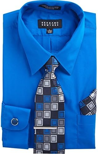 Robinson Bergamo Dress Shirt 5 pc. Set, Color SkyDiver, Size M 15-15 1/2, 32/33