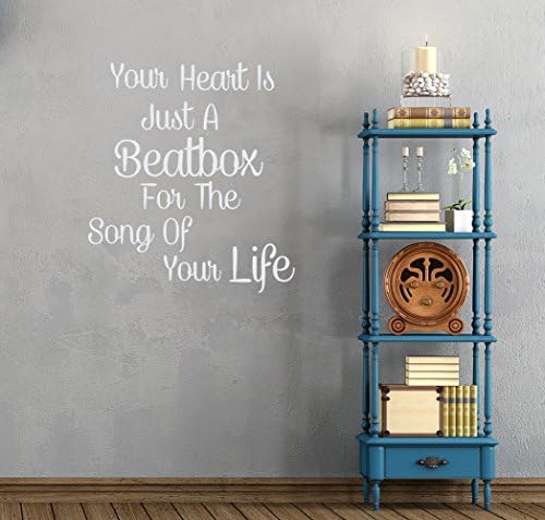Wall Decal Quote Your Heart Is Just A Beatbox Quote Decal Bedroom Shop Store Vinyl Sticker Home D¨¦cor