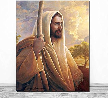 Amazon Com Fenfei Jesus Sonriendo Christ Greg Olsen Lienzo Decorativo Para Pared 15 7 X 23 6 In Diseno De Cristo Sonriente Home Kitchen