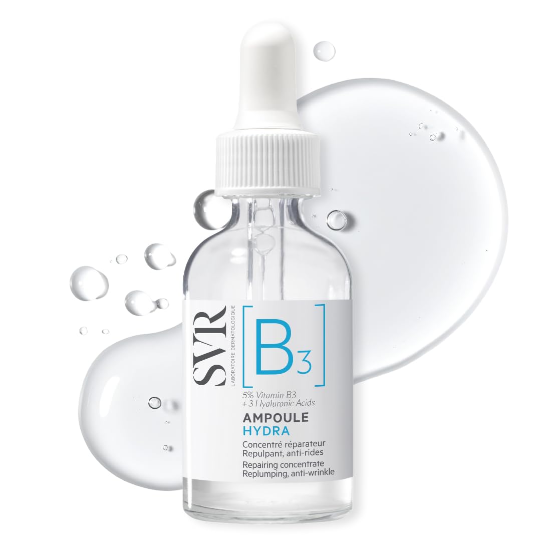 SVR Ampoule Hydra [B3] - Plumping 5% Niacinamide Serum for Face, Anti-Wrinkle Hyaluronic Acid Concentrate for Sesitive Dehydrated Skin, 30 ml — image 1