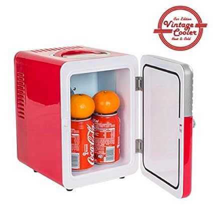 Mini nevera roja vintage retro, capacidad 5 l, 28 x 19 x 27 cm ...