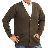Cardigan Alpaca Vneck Buttons and Pockets BROWN