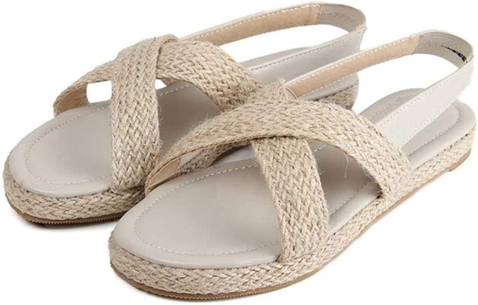 Amazon.com | Women's Sandals Summer Beach Flat Gladiator Strappy Sandals Flip Flops Shoe Roman 
