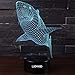 LJOYKID Shark 3D Lamps - Optical Illusion 7 Colors Touch Table Desk with Remote Control Shark Gifts for Children (Shark)