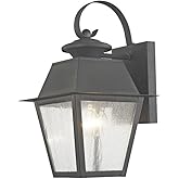 Livex Lighting 2162-61 Mansfield 1-Light Outdoor Wall Lantern, Charcoal