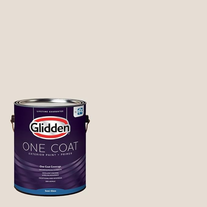 Glidden Exterior Paint + Primer White/Ash, One Coat, Semi Glidden Exterior Paint + Primer White/Ash, One Coat, Semi