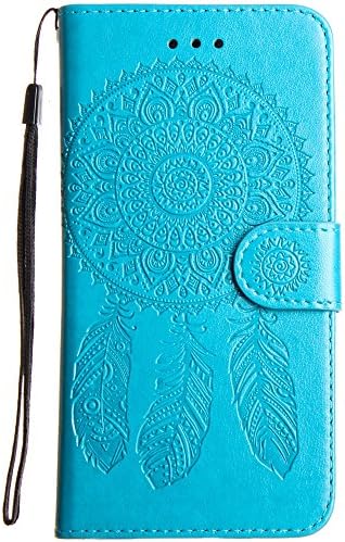 Apple iPhone 7 - Embossed Dream Catcher Design Wallet Case with Detachable Matching Case and Wristlet (Teal)