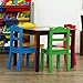 Tot Tutors Kids Wood Table & 4 Chair Set, Red/Blue/Green/Yellow, Espresso/Primary
