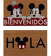 Gertmenian 47532 Disney Mickey Mouse Doormat Rug Retro Classic Entryway Floor Coir Mat Carpet, 2-...