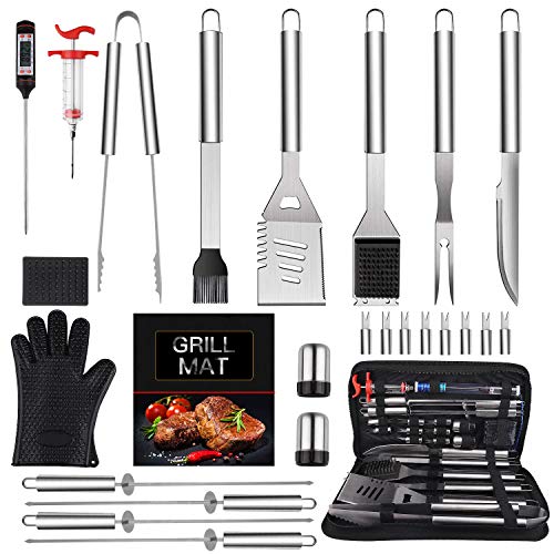 BearMoo BBQ Grilling Accessories Grill Tools Set, 26 PCS Stainless