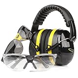 TRADESMART Shooting Earmuffs and Anti Fog Scratch Resistant Safety Glasses Combo Pack/Kit
