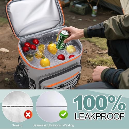 YOUNGOA Mochila Nevera Isotérmica, Mochila Termica Grande de 30 litros con Aislamiento Térmico y A Prueba de Fugas, Bolsa Picnic Impermeable para Hombre y Mujer