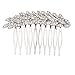 Lux Accessories Bridal Pave Leaf Crystal Hair Comb