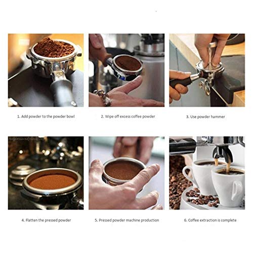 CCHAO 1 Set Kaffee-Tamper-Set, 51 mm, Silikongummi und 2 Aluminium-Dosierringe (Farbe: wie abgebildet) – Bild 7