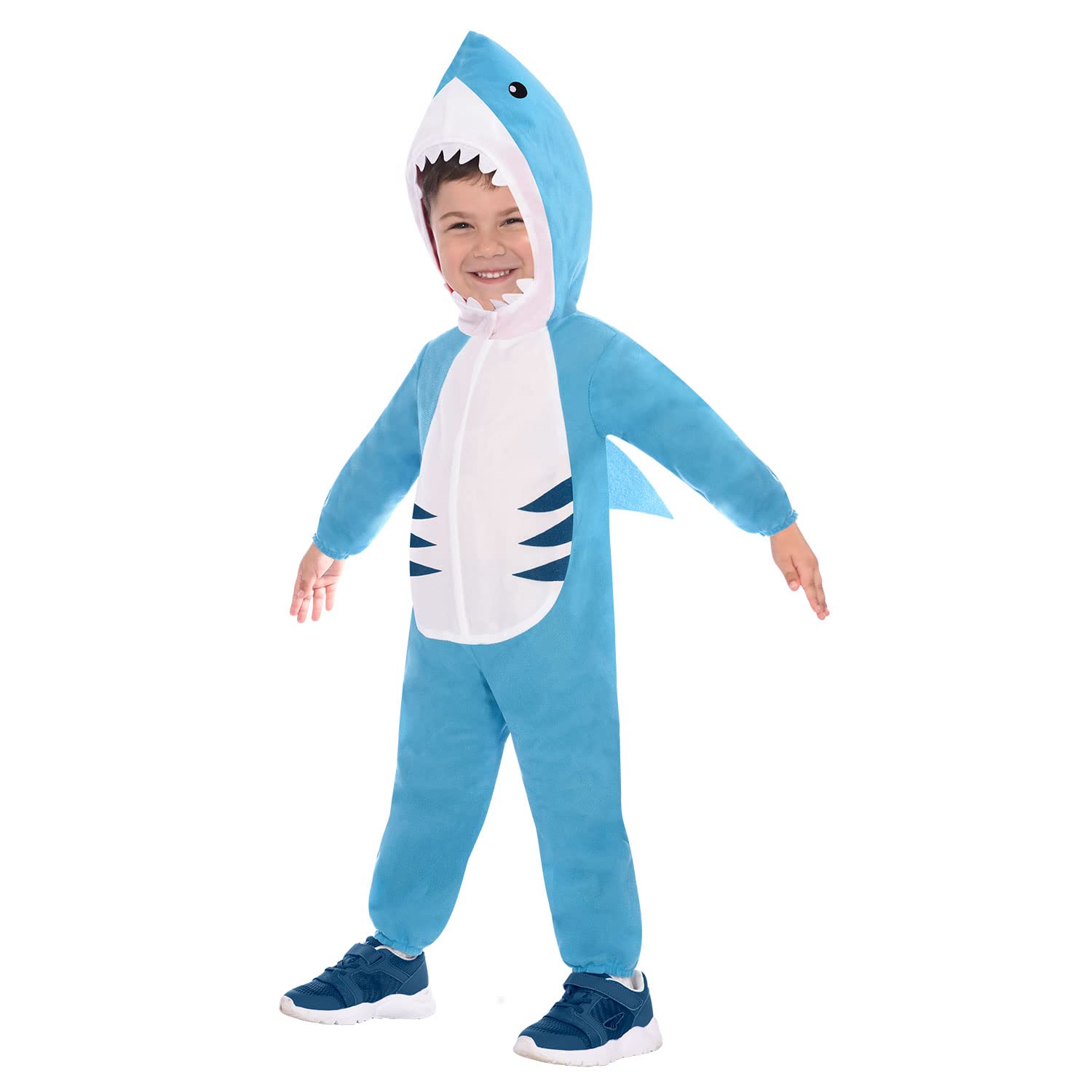 Amscan 9907150 Child Kids Shark Costume Age 3-4 Years, Unisex Children, Blue/White