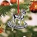 Baby's First Christmas Ornaments 2019,Metalic Silver Reindeer Christmas Tree Ornament, Made of Resin,3D Design Gifts Box Included(Plating Reindeer)