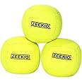 Zeekio Lunar Juggling Balls - [Set of 3], Professional UV Reactive, 6-Panel Balls, Synthetic Leather, Millet Filled, 110g Each, Solid Yellow