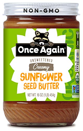 Once Again Organic Creamy Sunflower Butter, 16oz - Salt Free, Unsweetened - Peanut Free, USDA Organic, Gluten Free…