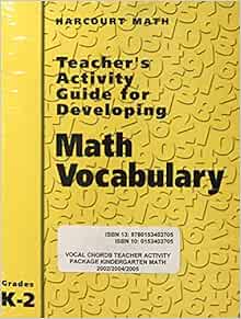 Amazon.com: Harcourt Math: Vocabulary Cards and Teacher's Activity