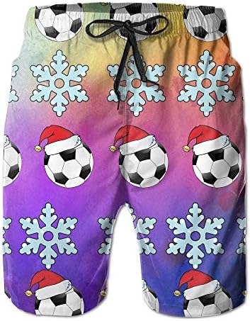Football Christmas Cap Snowflake Men's Summer Swim Board ShortsL