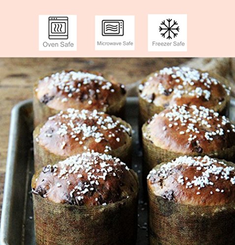 Paper Muffin Cupcake Mold, Disposable Baking Cup Panettone paper mold 25ct, non-stick paper All Natural FDA Approved, Providing a Beautiful Display for Serving Baked Goods (2-3/4 x 2”)