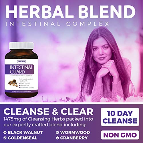 Intestinal Guard (Non-GMO) Intestinal Support for Humans - Wormwood & Black Walnut - 60 Capsules