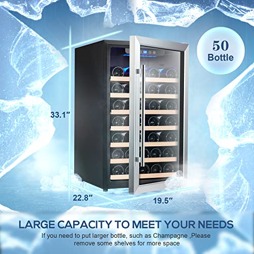 Kalamera 50 Bottle Compressor Wine Refrigerator Single Zone With Touch