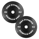 Rep Bumper Plates for Strength and Conditioning Workouts and Weightlifting 1-3 Year Warranty, Low Odor