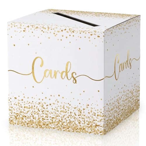 OurWarm Wedding Card Box Gold Foil