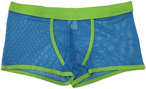 Amoure Ice Silk Men Mesh Transparent Boxer Breathable Briefs Trunks Underpants Shorts
