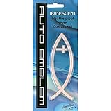 Jesus Fish Cross Christian Ichthus Iridescent Large Weatherproof Auto Emblem
