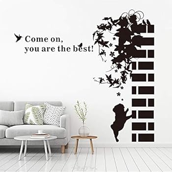 VODOE Ivy Wall Decal, Ivy Wall Stickers, Come On You are The Best Inspirational Alphabet Suitable for Roomates Family Living Room Bedroom Office Vinyl Art Wall Decor(Black 22X20inches
