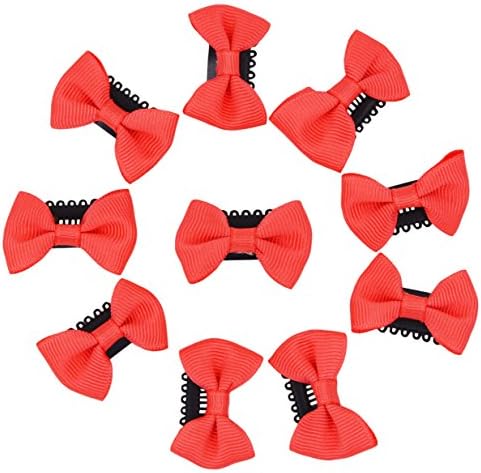 GZZOU Girls Hairs Clips,10 PCS Hair Bows Grosgrain Ribbon Bows Alligator Clips Hair Clips Headbands for Baby Girls Kids Children (Peach Red)