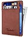 Travelambo RFID Front Pocket Wallet Minimalist Wallet Slim Wallet Genuine Leather (oil wax brown)