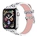 iiteeology Compatible with Apple Watch Band 46mm 45mm 44mm 42mm, Glitter Shiny Bling Leather Band for iWatch Series 10/9/8/7/6/5/4/3/2/1/SE - Silver