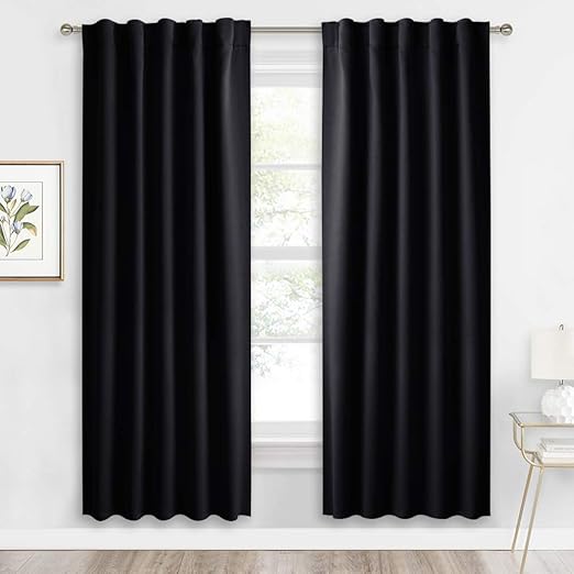 Amazon Com Ryb Home Blackout Curtains For Bedroom Back Tab Rod