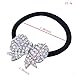 Stuffwholesale 6pcs Elastic Hair Rope Silver Butterfly/Bow Knot/Heart Rhinestone Crystal Hair Band Ponytail Holder Hair Ties Accessories (#3)