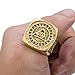 ELFASIO Men Stainless Steel Rings Cz Illuminati The All-Seeing-Eye Pyramid/Eye Symbol Hip hop Gold Ring