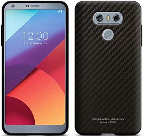 LG G6 Case [Tridea] Power Guard Premium Design Pattern Bumper [Shock Resistant][Scratch-Resistant] with Hidden Card Storage Case for LG G6 (2017) [Matrix Black]