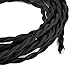 FadimiKoo Electrical Cord 18Ft Twisted Cloth Cord, 18/2 Cotton Covered Electrical Antique Wire For Vintage Bulb, Pendant Light And Other Industrial Antique DIY Projects