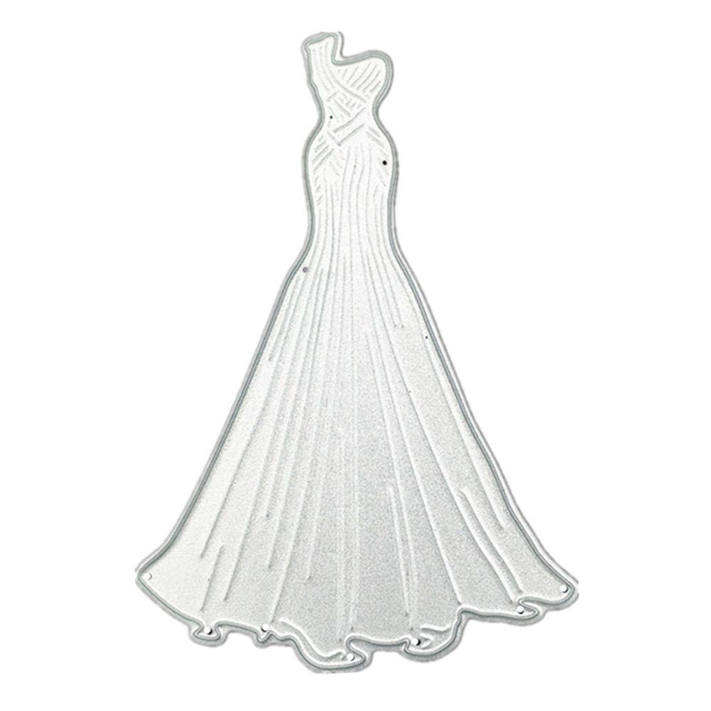 Prosperveil Metal Cutting Dies Wedding Dress Gown Stencil Frame For Card Making Scrapbooking Diy Crafts Wedding Birthday Party Photo Album Decoration Amazon In Office Products